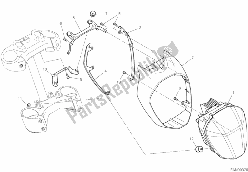 Tutte le parti per il Faro del Ducati Diavel 1260 S 2020